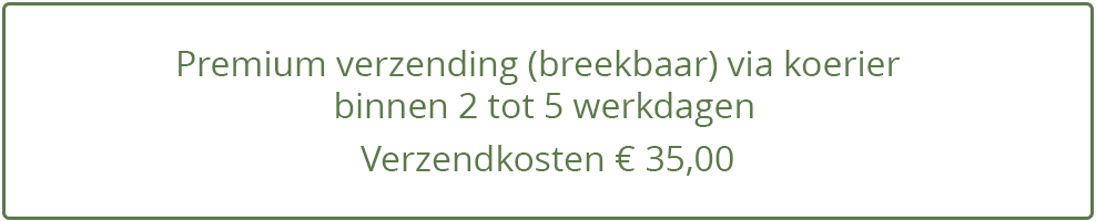 Premium verzending binnen 2 tot 5 werkdagen voor € 35,00
